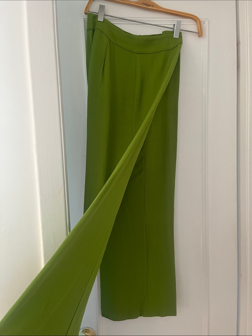 Zara Olive Green Wide-Leg High-Waist Pants